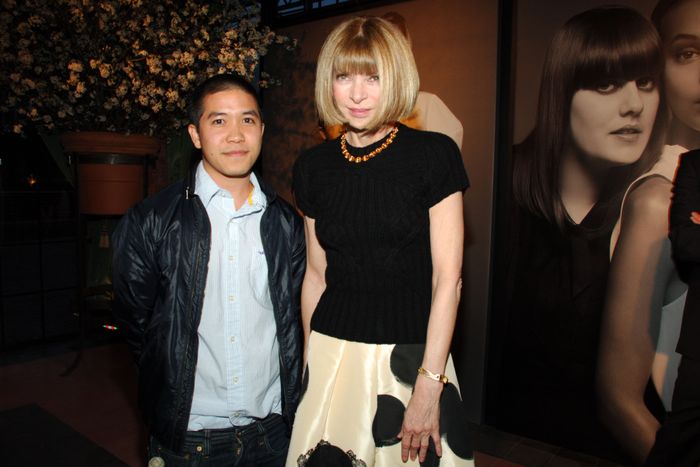 NEW YORK CITY, NY - APRIL 17: Thakoon Panichgul and Anna Wintour attend GAP Design Editions Launch Party hosted by VOGUE at Bowery Hotel on April 17, 2007 in New York City. (Photo by JOE SCHILDHORN /Patrick McMullan via Getty Images)