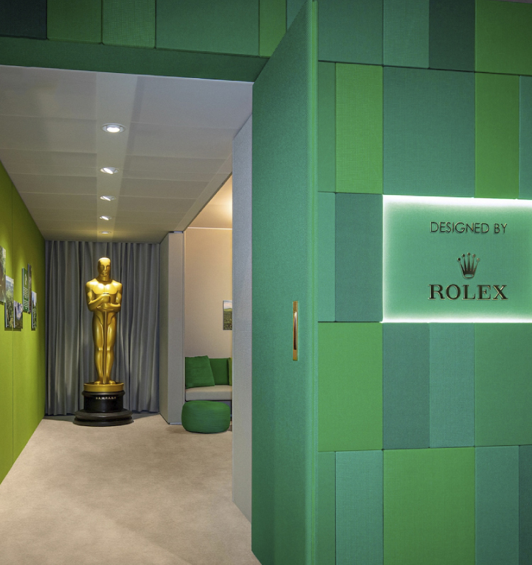 ROLEX สปอนเซอร์หลัก Greenroom ห้องโถงรับรองก่อนขึ้นรับรางวัลออสการ์