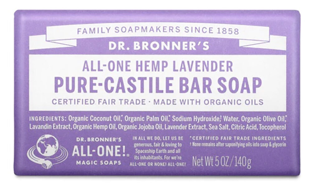 Dr. Bronner’s Lavender Pure-Castile Soap ราคาประมาณ 140 บาท