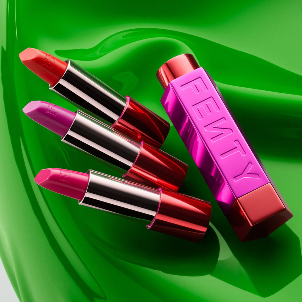 Fenty Icon Semi-Matte Refillable Lipstick สี Miss Candy Venom, Nosy Rosy และ Tropic Doll