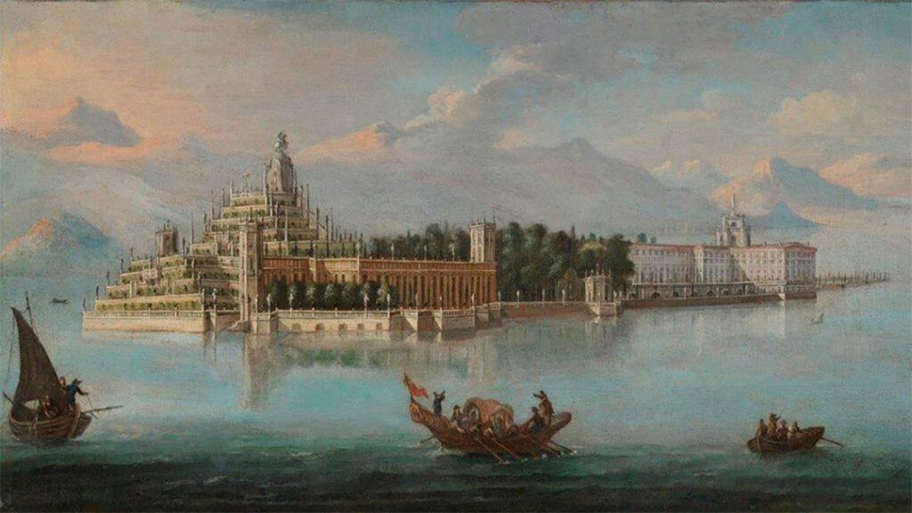 ภาพเขียนเกาะอีโซลา เบลลา โดยอันโตนีโย โจลี (1756-1760) 