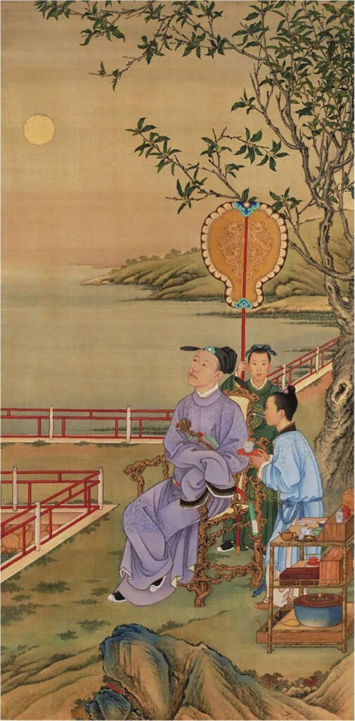 ภาพ The Qianlong Emperor Admiring The Moon (จักรพรรดิเฉียนหลงชื่นชมดวงจันทร์) โดยศิลปินนิรนามแห่งราชวงศ์ชิง